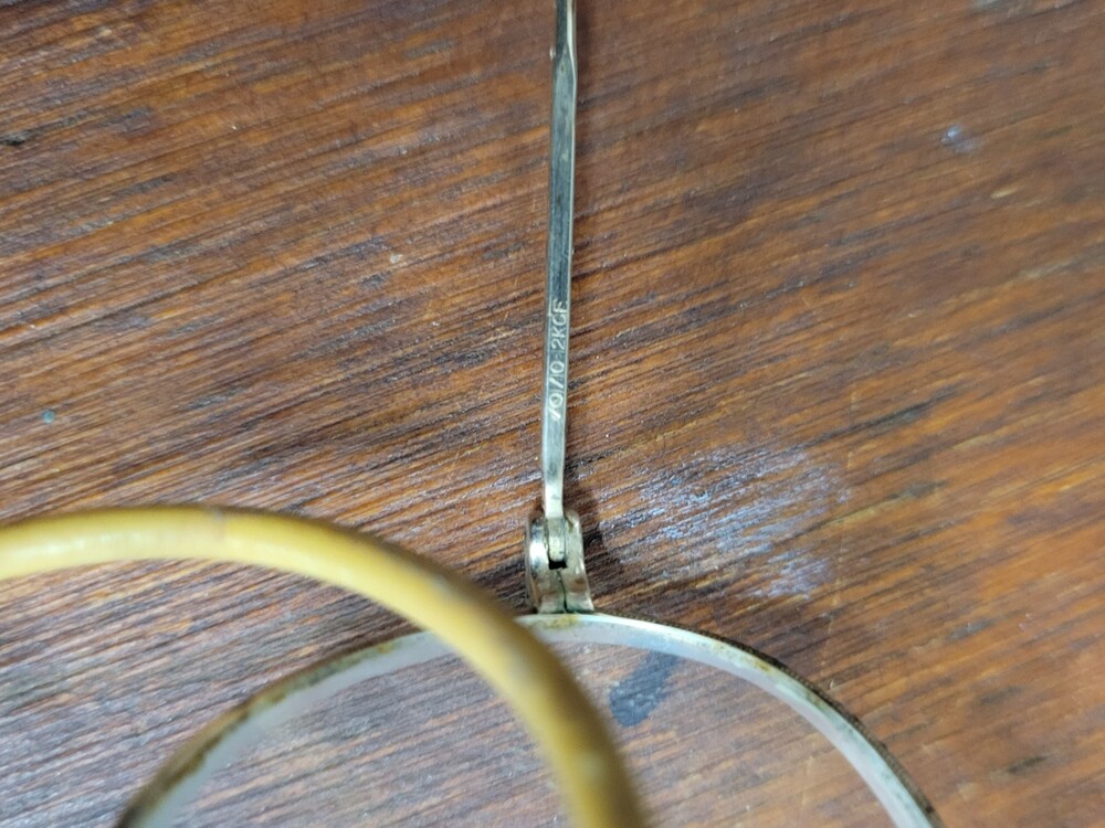 Vintage Round Eyeglasses with Brown Leather Case